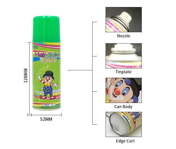 250ml het beschikbare Tijdelijke de Nevelshaar van de Haarkleur het Stileren Decor van de Nevel Unisex-Partij