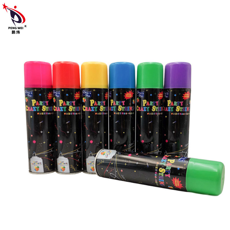Kleurrijke gekke touw spray feest gekke touw lint voor Thanksgiving festivals