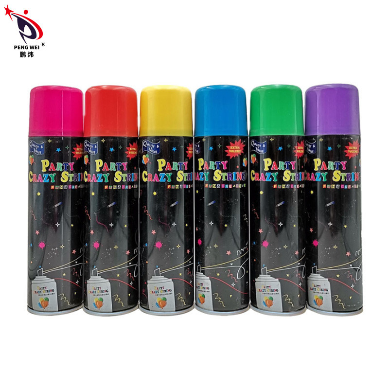 Kleurrijke gekke touw spray feest gekke touw lint voor Thanksgiving festivals