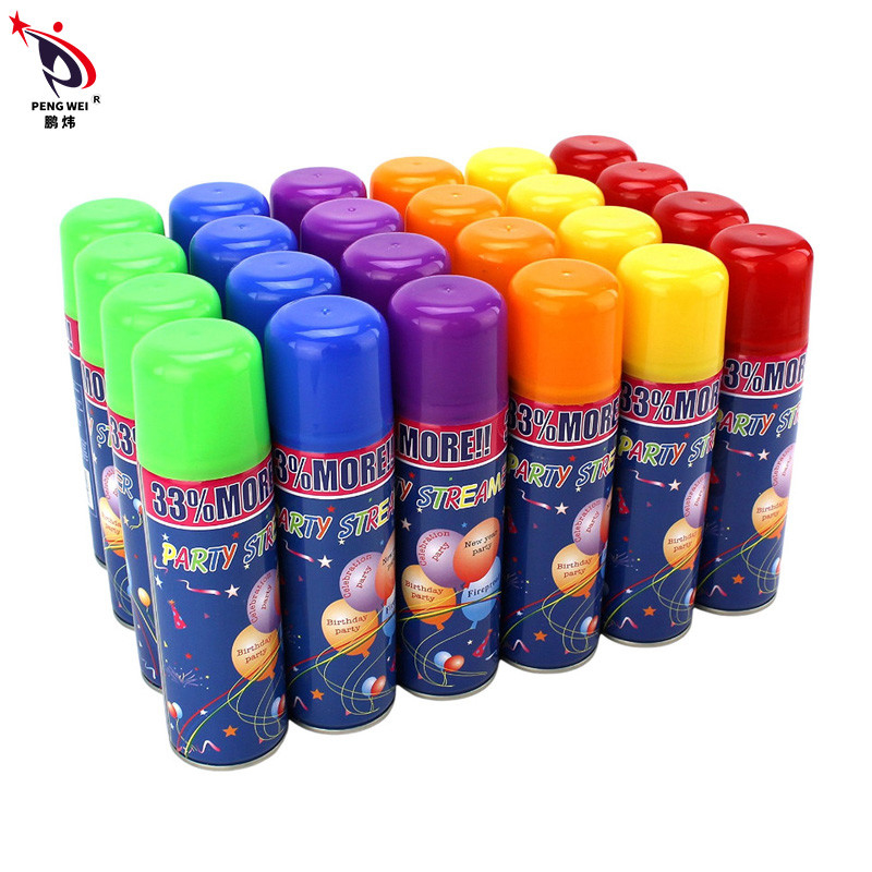 Niet-giftig Silly String Spray Makkelijk te reinigen Kleurrijke Kerst Halloween Party Crazy String