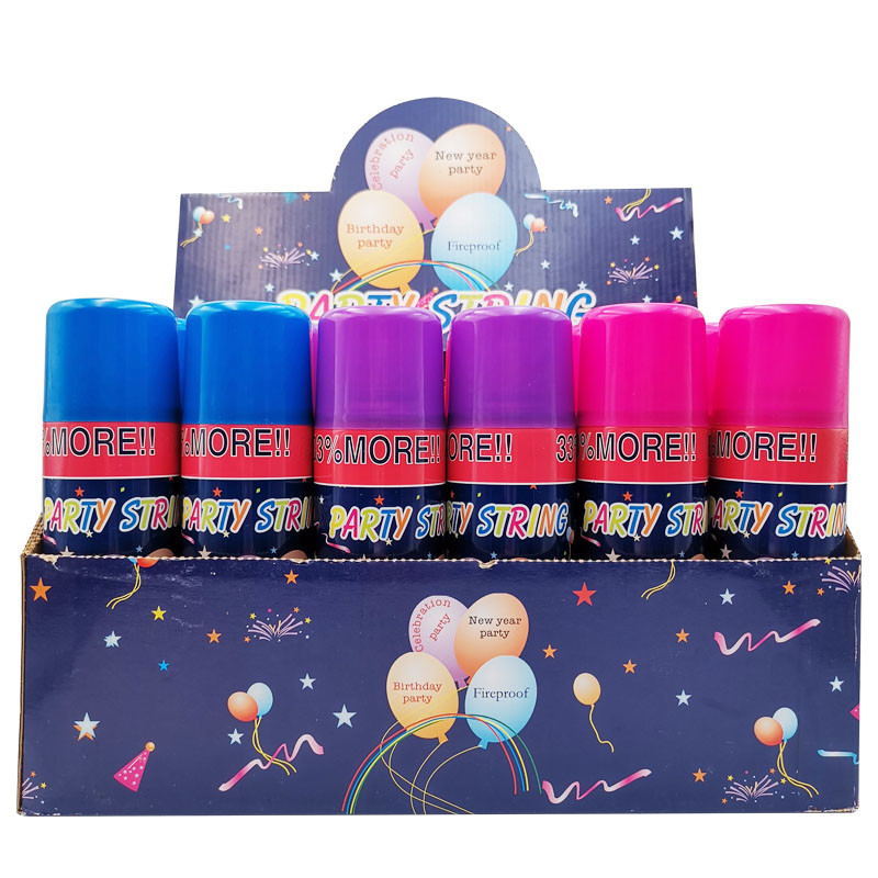 Niet-giftig Silly String Spray Makkelijk te reinigen Kleurrijke Kerst Halloween Party Crazy String