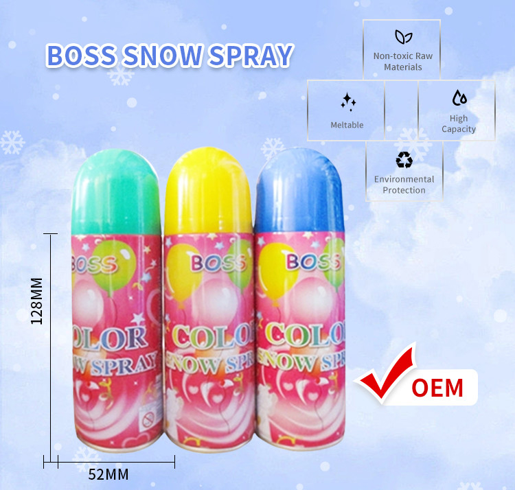 Witte of kleurrijke kunstmatige sneeuwsproei 400 ml Feestviering